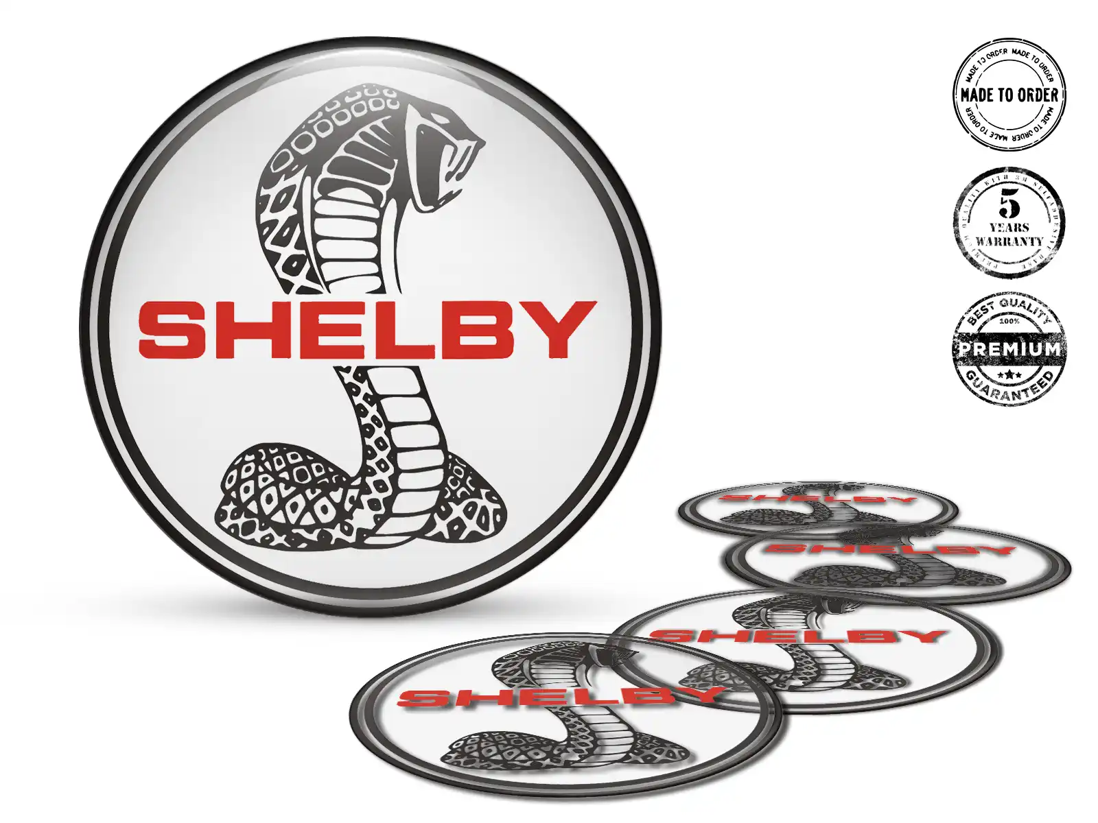 Shelby Radplaketten Logo Stilvolles Epoxy-Dome